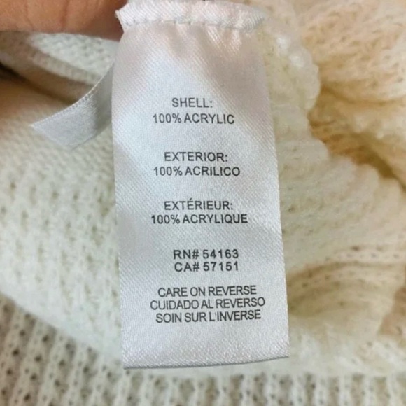 Calvin Klein White Cowl Neck Long Sweater L - Picture 11 of 11